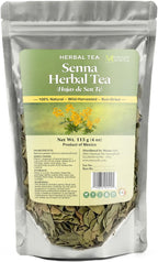 Senna Herbal Tea – Hojas de Sen Té (Senna alexandrina) – Jumbo Size – Net Wt. 113 g (4 oz) – 100% Natural, Sun-Dried, Wildcrafted, No Additives, No Preservatives – Traditional Caffeine-Free Herbal Infusion