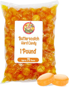 Butterscotch Hard Candy - 1LB Bag of Individually Wrapped Butter Scotch Bulk Candy, Yellow Butterscotch Discs Are Perfect For Snacks And Parties (Approx. 75 Pieces)