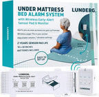 Lunderg Under Mattress Bed Alarm for Elderly Adults - Wireless Sensor Pad with Early Alert & Pager - Bed Alarms and Fall Prevention for Elderly and Dementia Patients - Reduces False Alarms