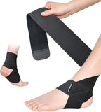 HiRui Ankle Support Brace for Men & Women, Adjustable Compression Strap for Sprains, Plantar Fasciitis, Achilles Tendonitis, Running, Workout, Sports – Fits Left & Right Foot (1, Black, Medium)