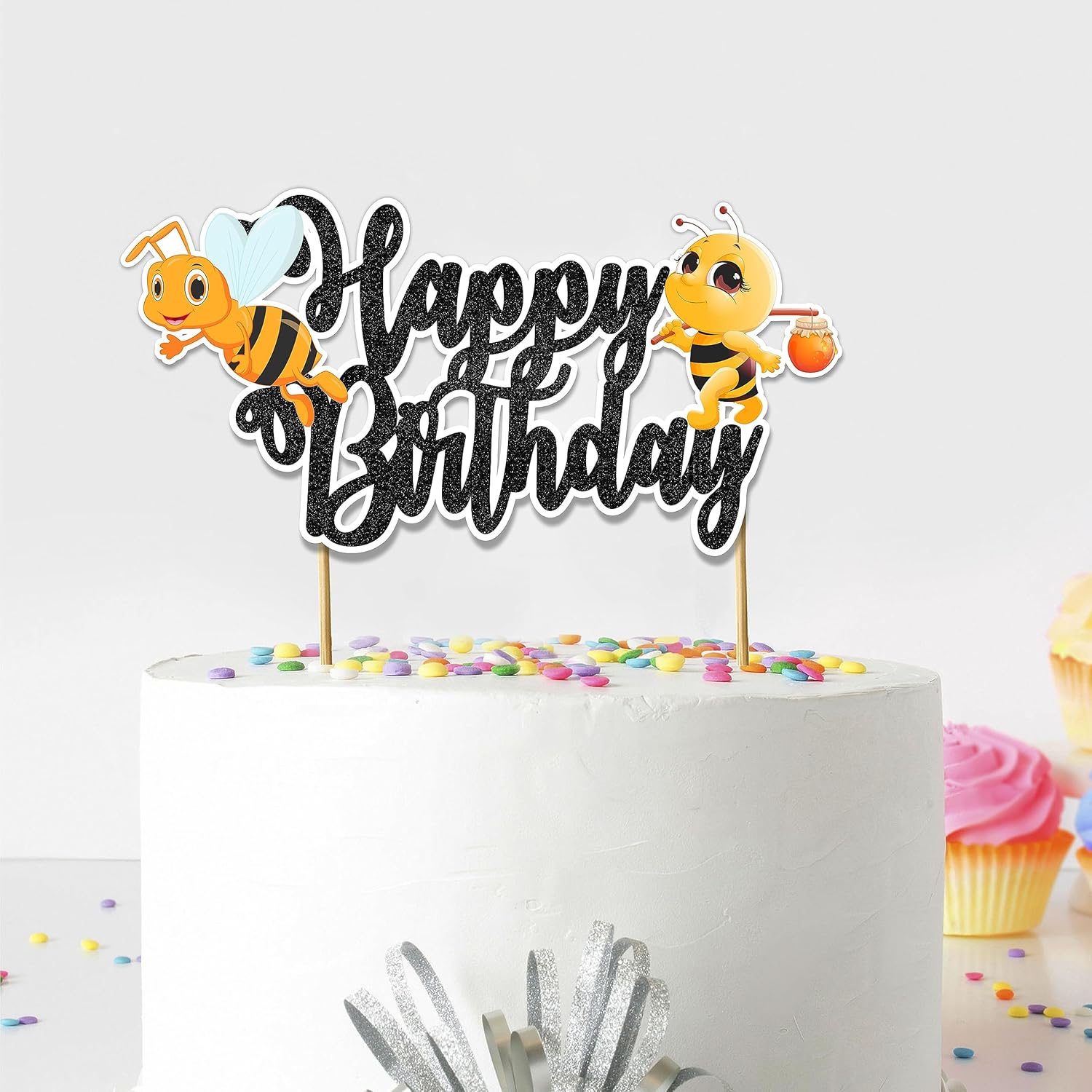 Seyal® Bumble Happy Birthday Cake Topper