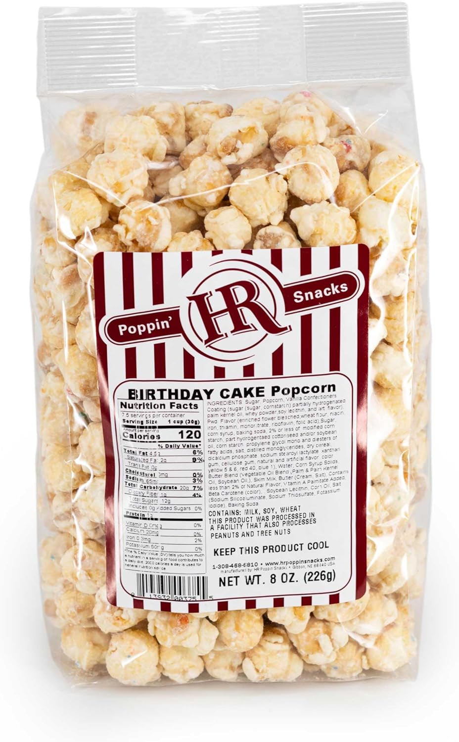Birthday Cake Flavored Gourmet Popcorn | Made in USA | HR Poppin' Snacks