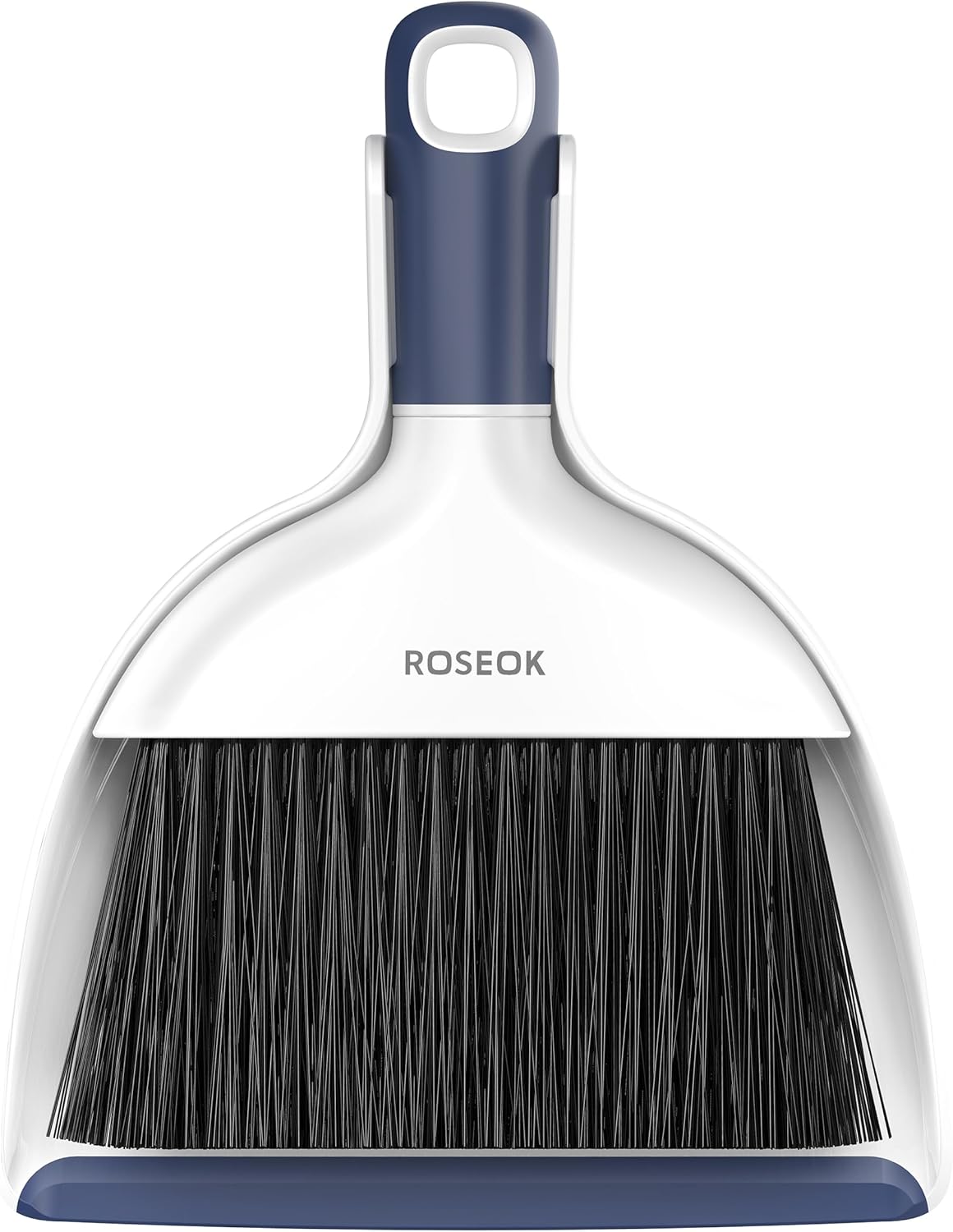 ROSEOK Mini Broom and Dustpan Set for Cleaning, Compact Desktop Dustpan with Brush for Kitchen Counter, Office, Car, Navy Blue, 1 Pack