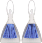 LBY Hand Broom and Dustpan Set, Mini Brush Nesting Tiny Cleaning Whisk, Ergonomic Grip Handle for Desk, Keyboard, Car Cleaner Tools 2 in 1