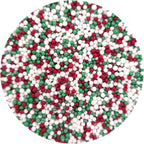 NCS Green Shimmer, Red, and White Nonpareils Edible Sprinkles – Cupcake, Cake & Cookie Decorations, 8 oz