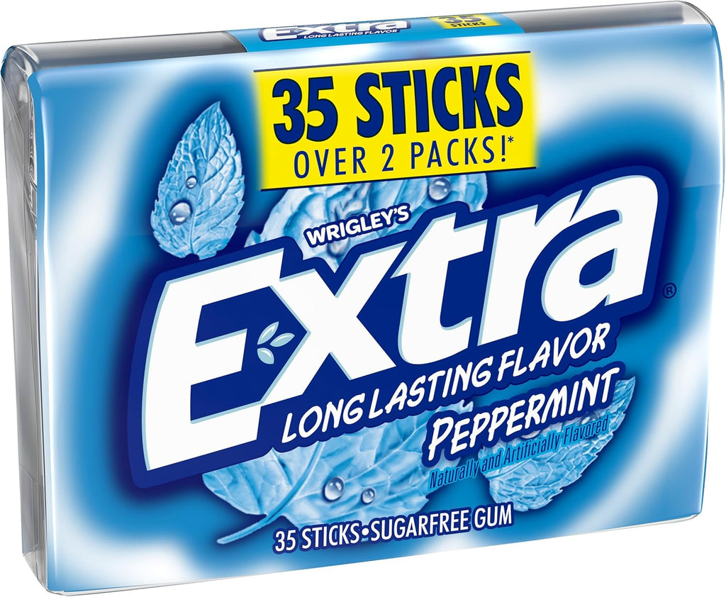 WRIGLEYS EXTRA PEPPERMINT CHEWING GUM SUGAR FREE STICK RP 35 CT