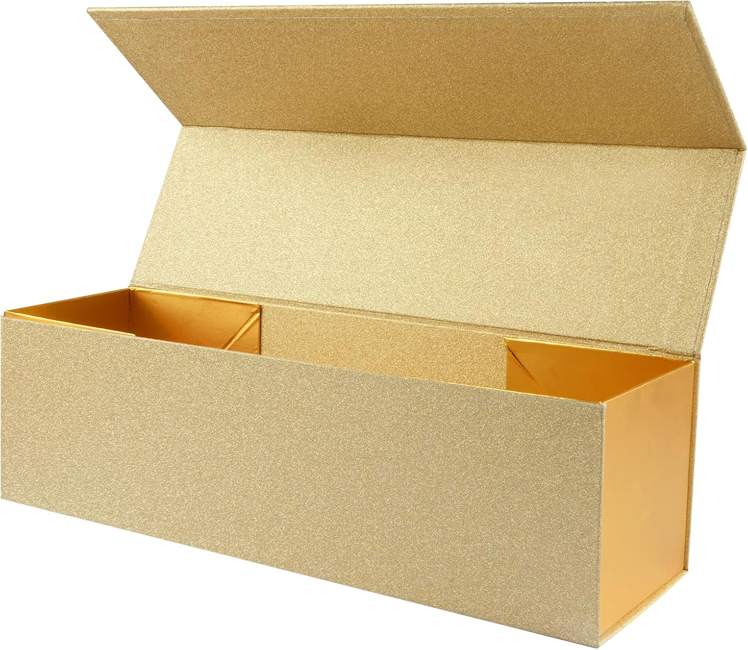 LumyHavver GOLD Matte Texture Wine Gift Box with Magnetic Closure, 12.8 x 3.8 x 3.8 inches, for Wine