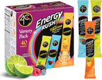4C Energy Rush Stix, Variety 1 Pack, 40 Count, Single Serve Water Flavoring Packets, Sugar Free with Taurine, On the Go Bundle (20 Berry, 10 Orange, 10 Citrus)