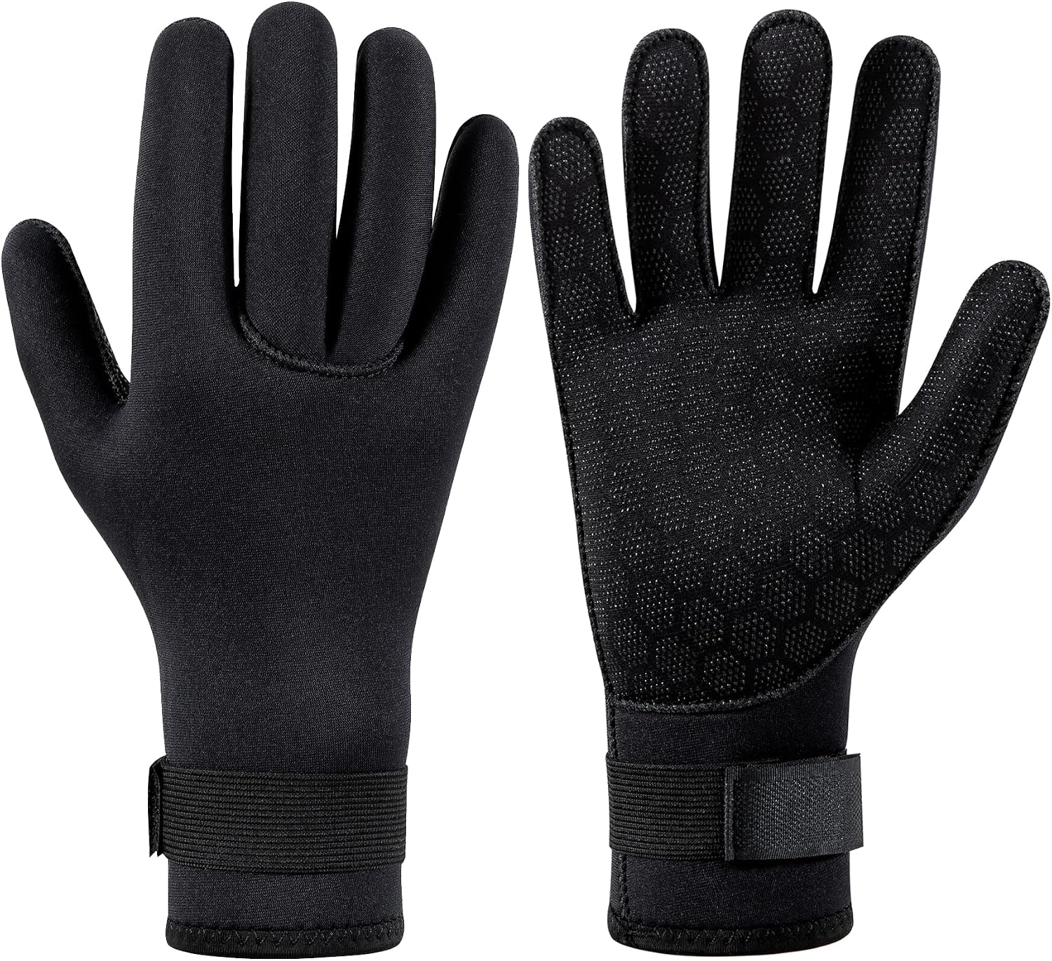 SUJAYU 3mm Neoprene Gloves Diving Gloves Wetsuit Gloves, Anti Slip Fishing Gloves Surfing Glove with Adjustable Wrist Strap, Water Proof Gloves Pool Glove Swim Gloves Ice Fishing Gloves