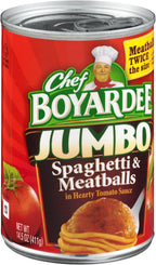 b'Chef Boyardee, Jumbo Spaghetti and Meatballs, 14.5-Ounce Can (Pack of 6)'