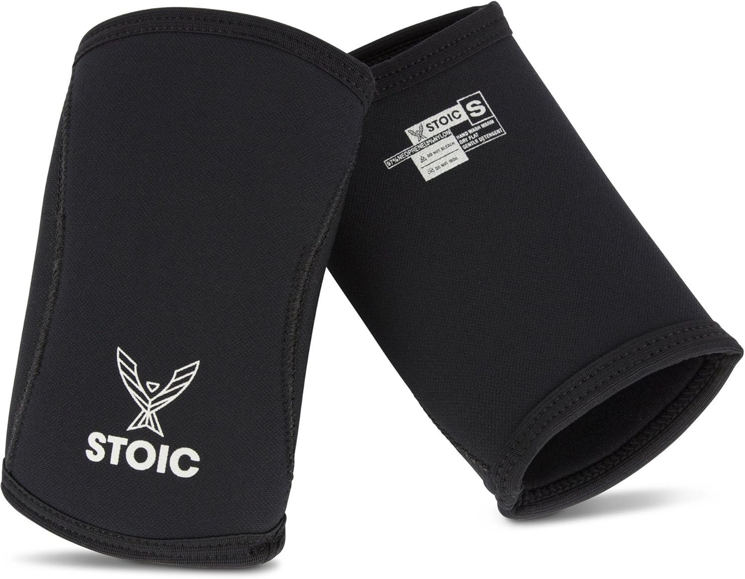 Stoic Elbow Sleeves for Powerlifting - 7mm + 5mm Thick Neoprene Sleeve for Bodybuilding, Weight Lifting Best for Squats, Cross Training, Strongman Professional Quality & Ultra Heavy Duty (Pair)