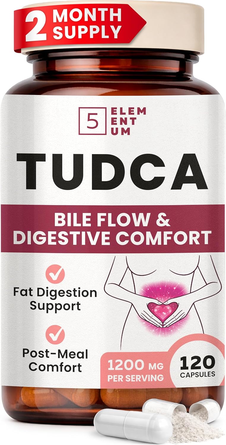 TUDCA Supplement 1200mg – Premium Bile Salts & Tauroursodeoxycholic Acid for Fat Digestion – Liver & Gallbladder Support for Women, Post-Meal Comfort – 120 Capsules