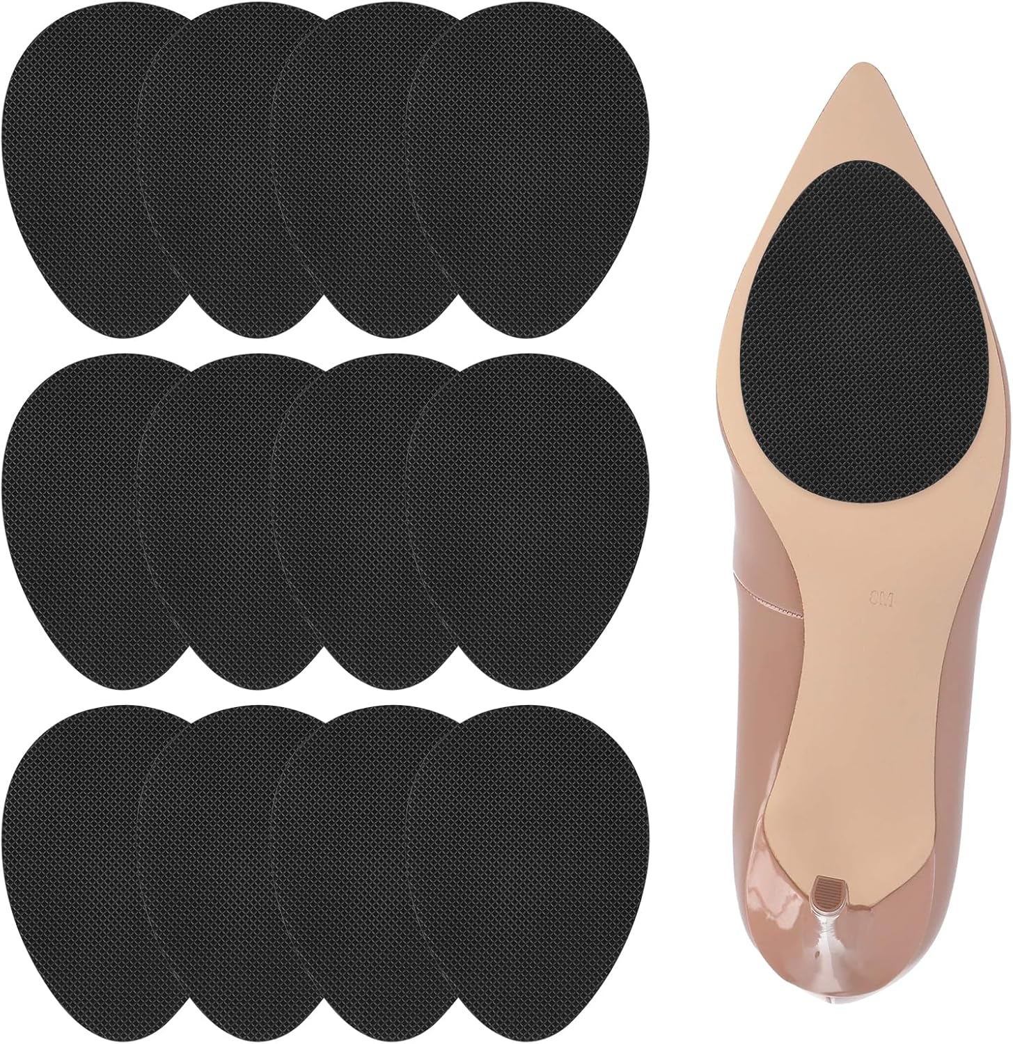 12Pcs Anti Slip Heel Grips, Rubber Non Slip Pads for Shoes, Self Adhesive Design, Prevent Slips and Heel Noise