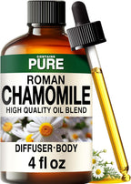 100% Pure Roman Chamomile Oil - 4 Fl Oz Roman Chamomile Essential Oil for Hair, Skin, Diffuser, Aromatherapy & DIY Soap Making Scent
