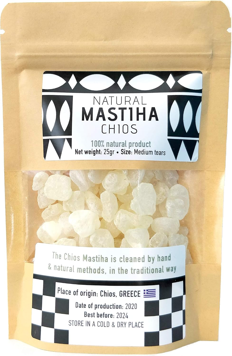Chios Mastiha Tears Gum Greek 100% Natural Mastic Packs From Mastic Growers (25gr Medium Tears)