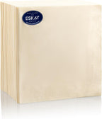 Cream Dinner Napkins, 3-Ply, 125 Count – Premium Disposable Paper Napkins for Parties, Weddings, Restaurants, Bars & Events, European Made