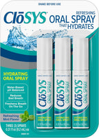 CloSYS Oral Breath Spray, Sugar Free Mouth Spray for Bad Breath, pH Balanced Mint Flavored 0.31oz (3 Count)