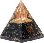 Shungite Orgonite Pyramid for Energy cleansing, Protection, Grounding Energy, Spiritual Healing | Handmade Orgonite pyramids with Copper Coil and Crystal Quartz for Chakra Protection