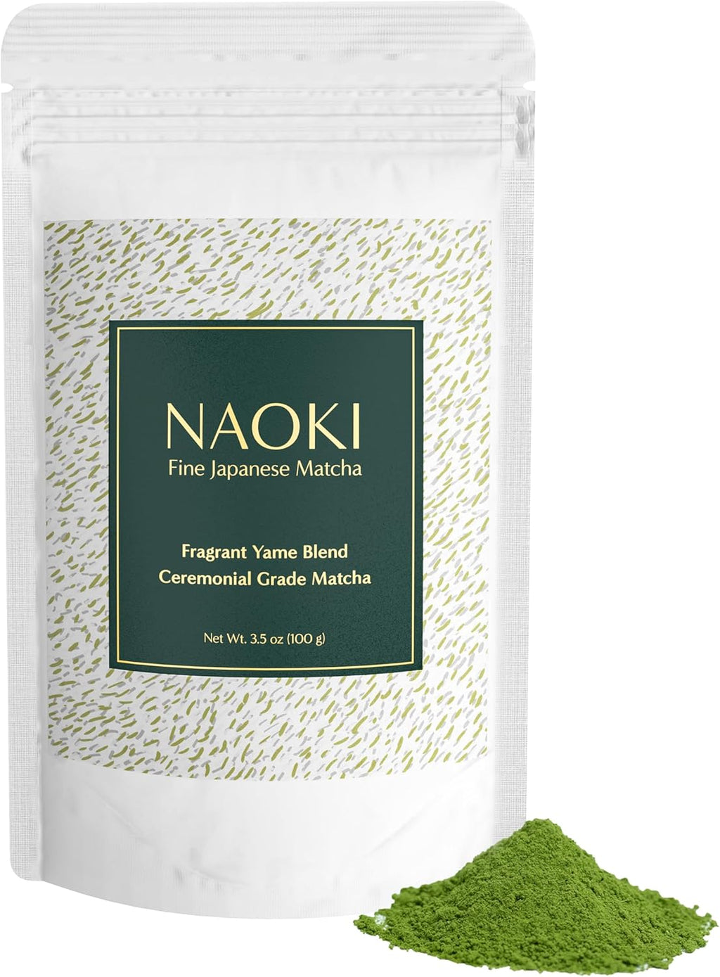 Naoki Matcha Fragrant Yame Blend – Authentic Japanese First Harvest Ceremonial Grade Matcha Green Tea Powder from Yame, Fukuoka (100g / 3.5oz)