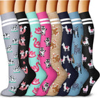 QUXIANG Copper Compression Socks for Women & Men Circulation (8 Pairs) - Best for Running Athletic Cycling - 15-20 mmHg