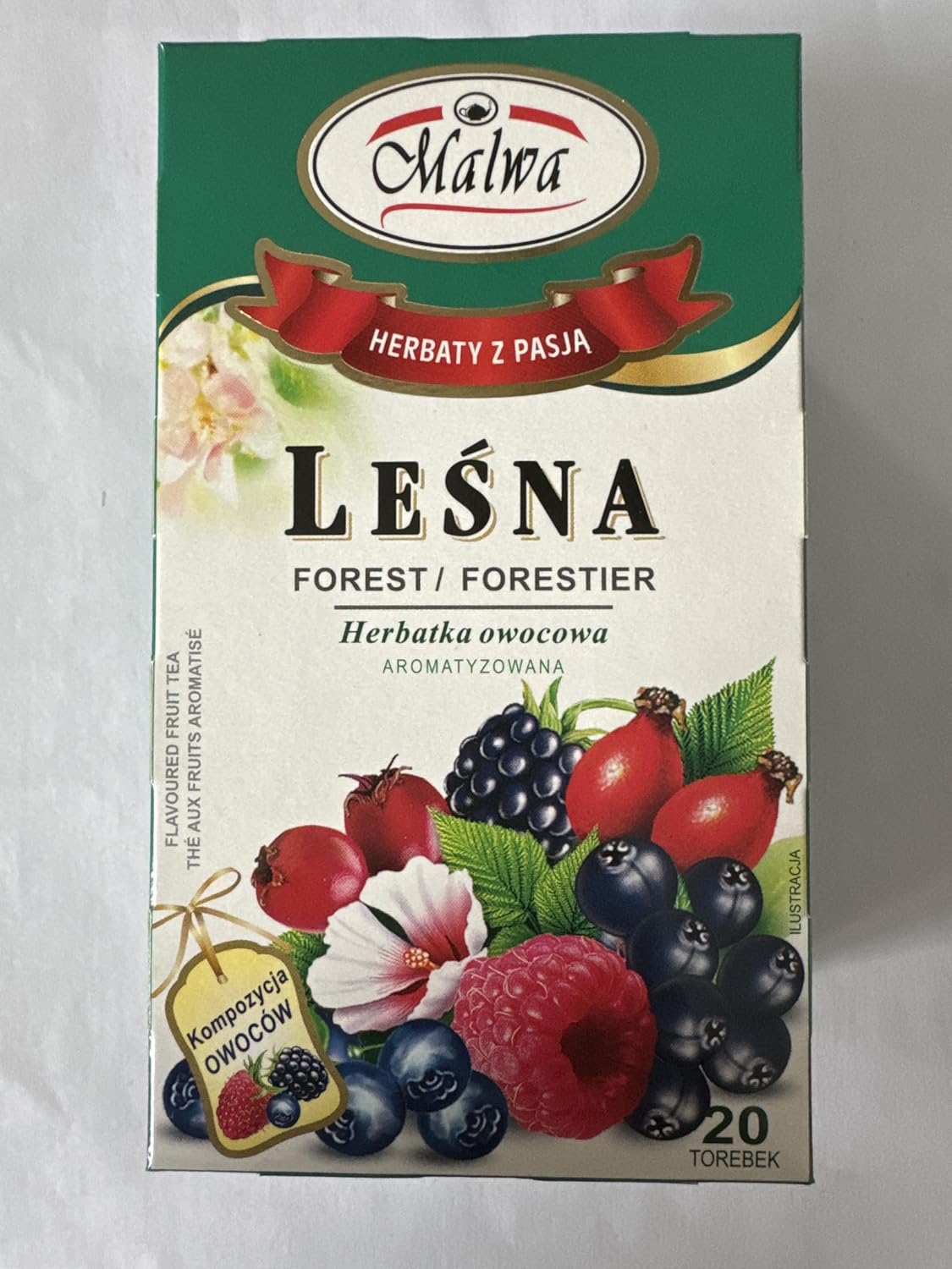 Malwa Herbata Owocowa - Lesna (Forest Fruit Tea), Poland, Pack of 3, 40 g