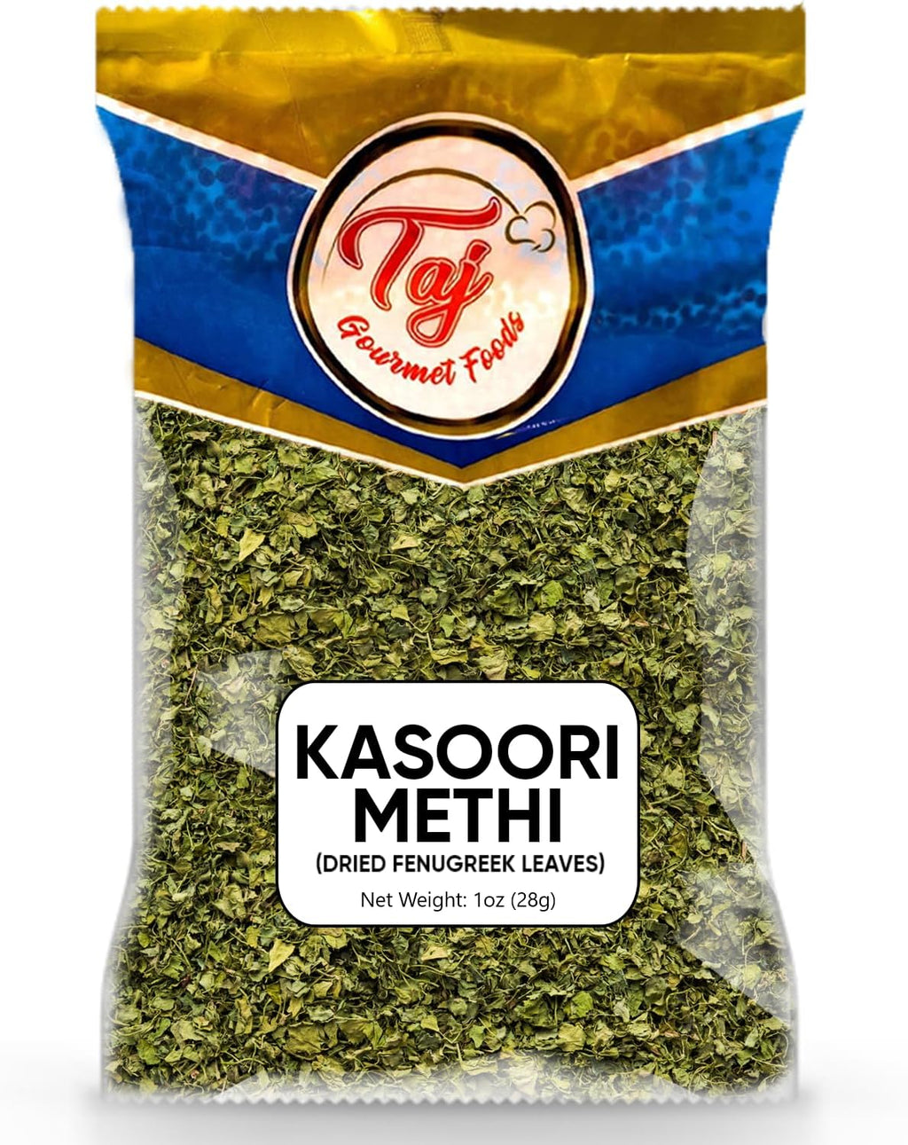 TAJ Kasoori Methi | 1oz (28g) | Dried Fenugreek Leaves | Indian Origin | GMO-Free All-Natural