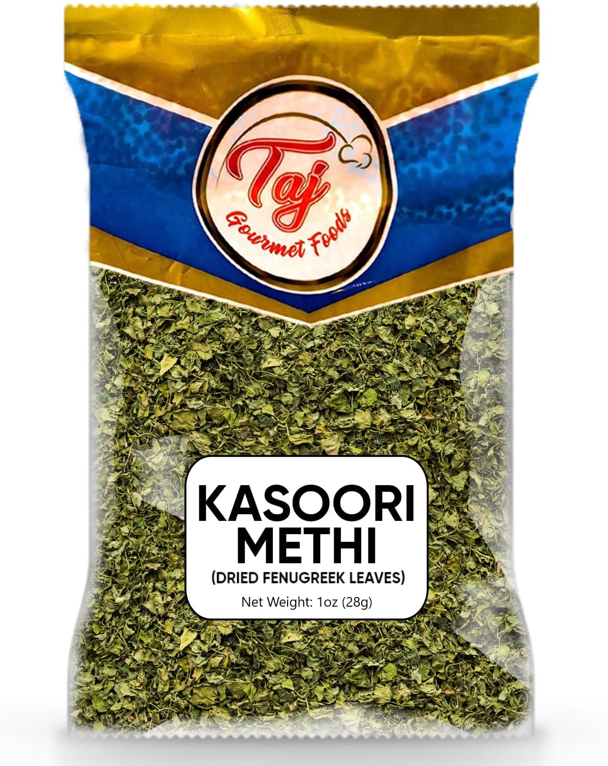 TAJ Kasoori Methi | 1oz (28g) | Dried Fenugreek Leaves | Indian Origin | GMO-Free All-Natural