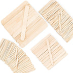 500 Pcs 4 Style Waxing Sticks Assorted Wooden Wax Applicator Stick for Body Legs Face Eyebrows and Small Medium Large Sizes Waxing Spatulas Popsicle Stick for Hair Removal Wood Craft Sticks