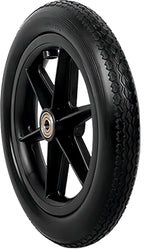 Wheelchair 12 inch Rear Wheel Assembly 12 1/2 x 2 1/4 Replacement Wheels for Manual Wheelchairs PU Foam Tire.Non-Slip Solid Tires with 12mm Bearings(1Ea,Black)