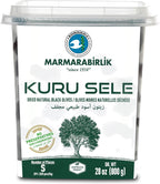 Marmarabirlik Black Olives, Turkish Dry Cured Black Olives, Hand-Picked, Healthy Snacks, Mediterranean Flavor, Great for Snacking and Salads, Vegan, Kosher and Halal, Small, 28 Oz (800g)