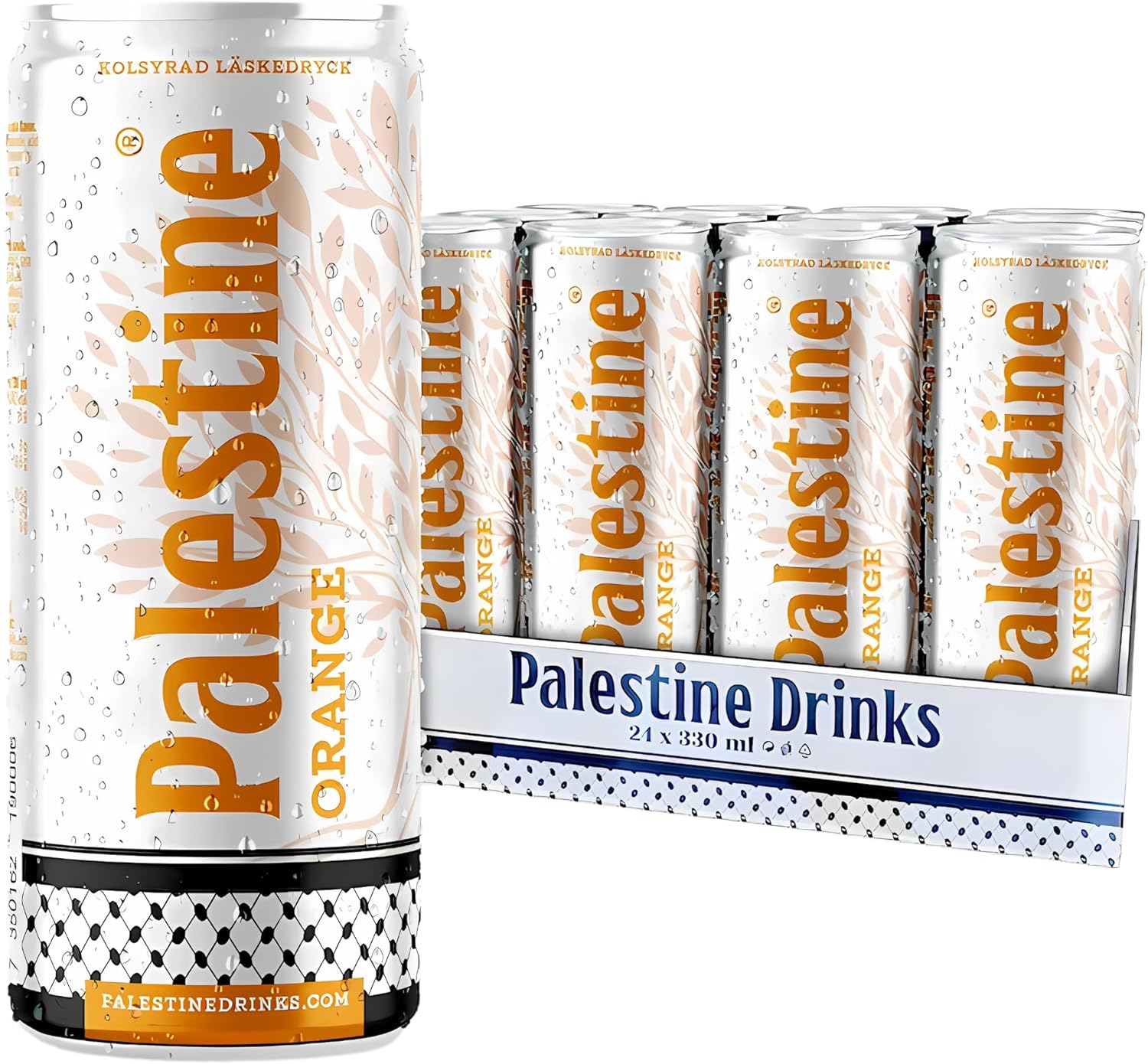 Palestine Orange Carbonated Soft Drink, 11.1 fl oz can, 24-Pack
