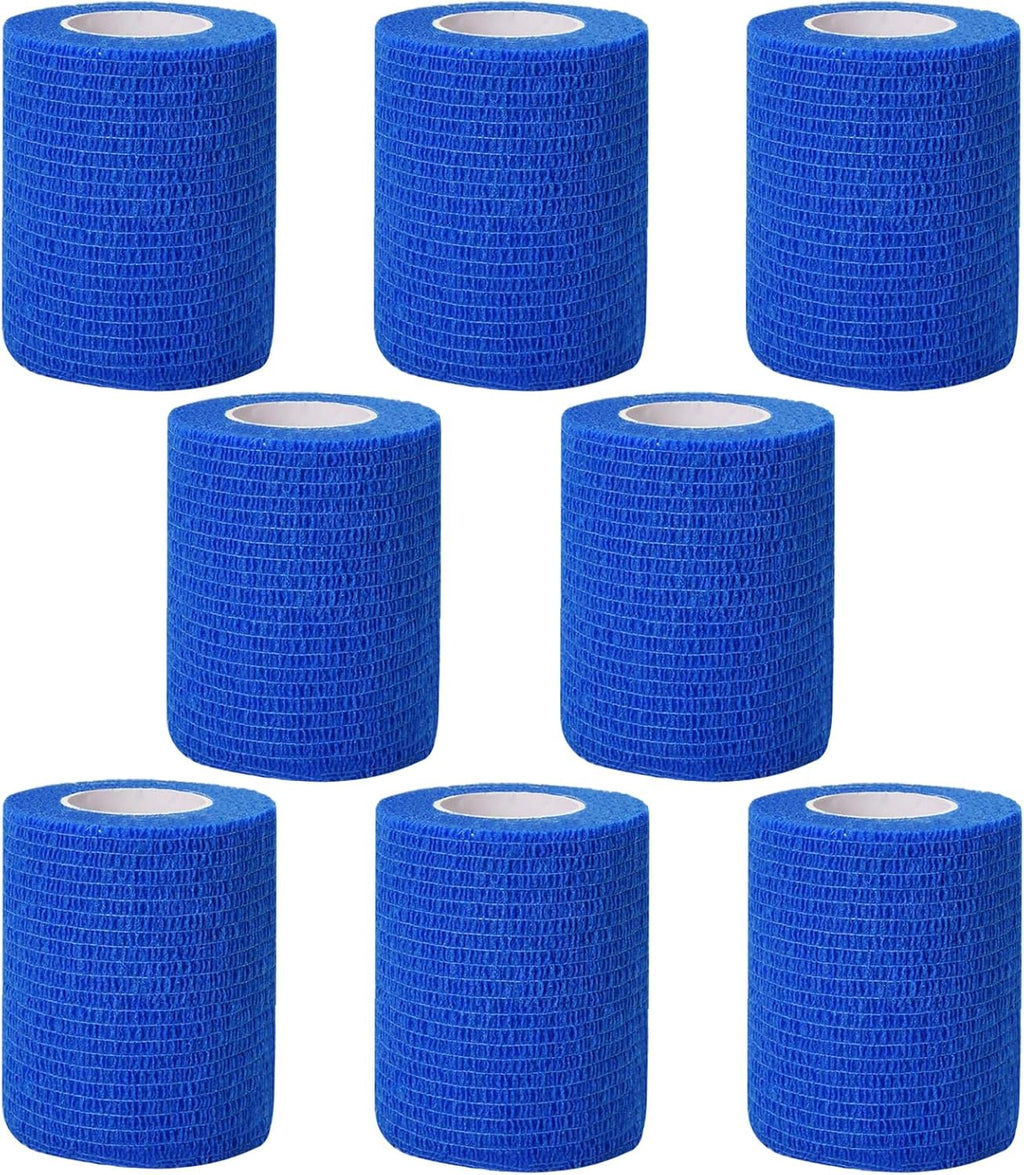 CIYAGPOOU Self Adhesive Bandage Wrap,2 Inch Blue Breathable Elastic Cohesive Bandages, Vet Wrap Sports Tape Bulk for First Aid Supplies, Wrist Sprains Protection