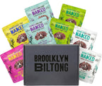 Brooklyn Biltong Beef Jerky Gift for Men (Biltong Gift Box 2 oz, Pack of 8) – Premium Air-Dried Grass-Fed Healthy Beef, High Protein Keto & Gluten-Free Snacks, Whole30 Biltong Box, Made in USA