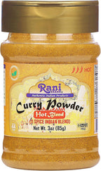 Rani Curry Powder Hot (11-Spice Authentic Indian Blend) 3oz (85g) PET Jar ~ All Natural | Salt-Free | Vegan | No Colors | Gluten Friendly | NON-GMO | Kosher | Indian Origin