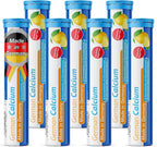 German Calcium 140 Drink Effervescent Tablets - Lemon Lime Flavour - 500 mg Calcium, Sugarfree, Vegan- T&D Pharma – Made in Germany