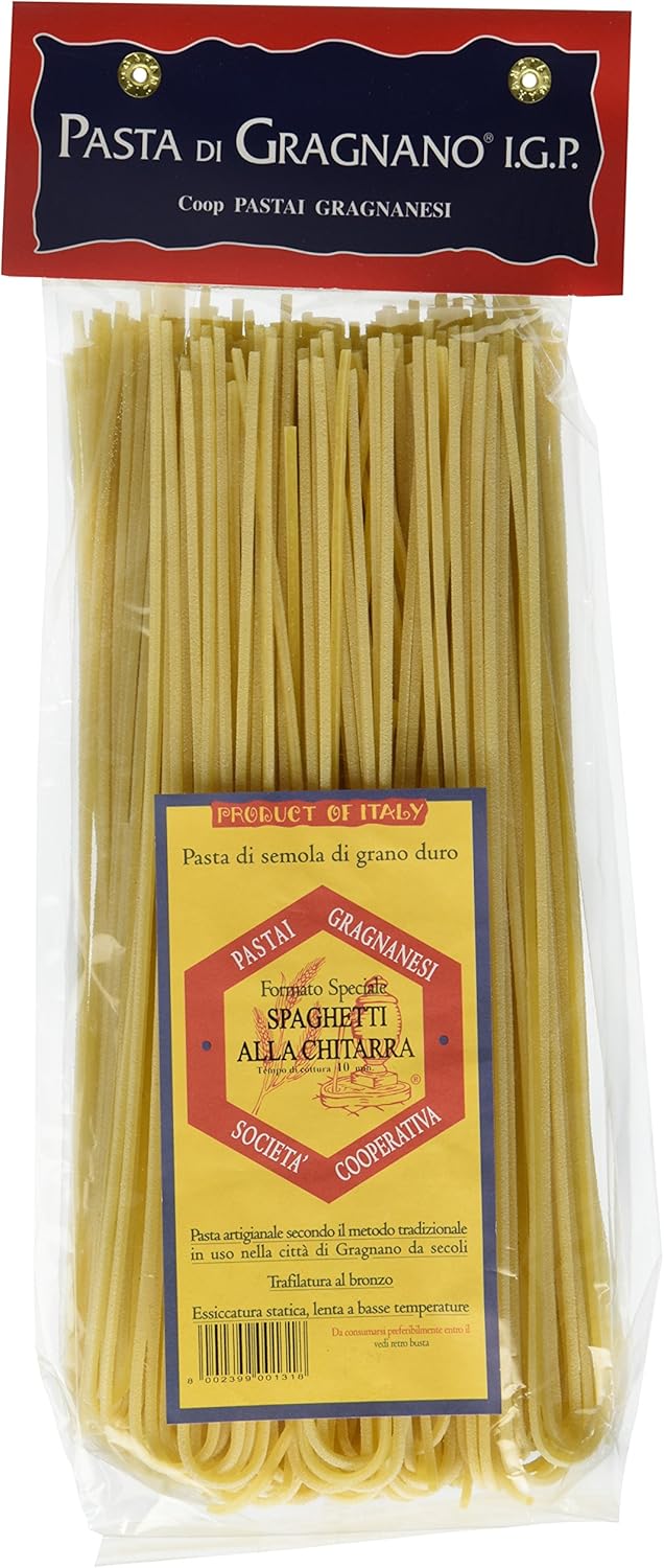 Spaghetti alla Chitarra Organic Italian Pasta di Gragnano I.G.P.| Pastai Gragnanesi | USDA Certified Organic| 17.6oz (500g)