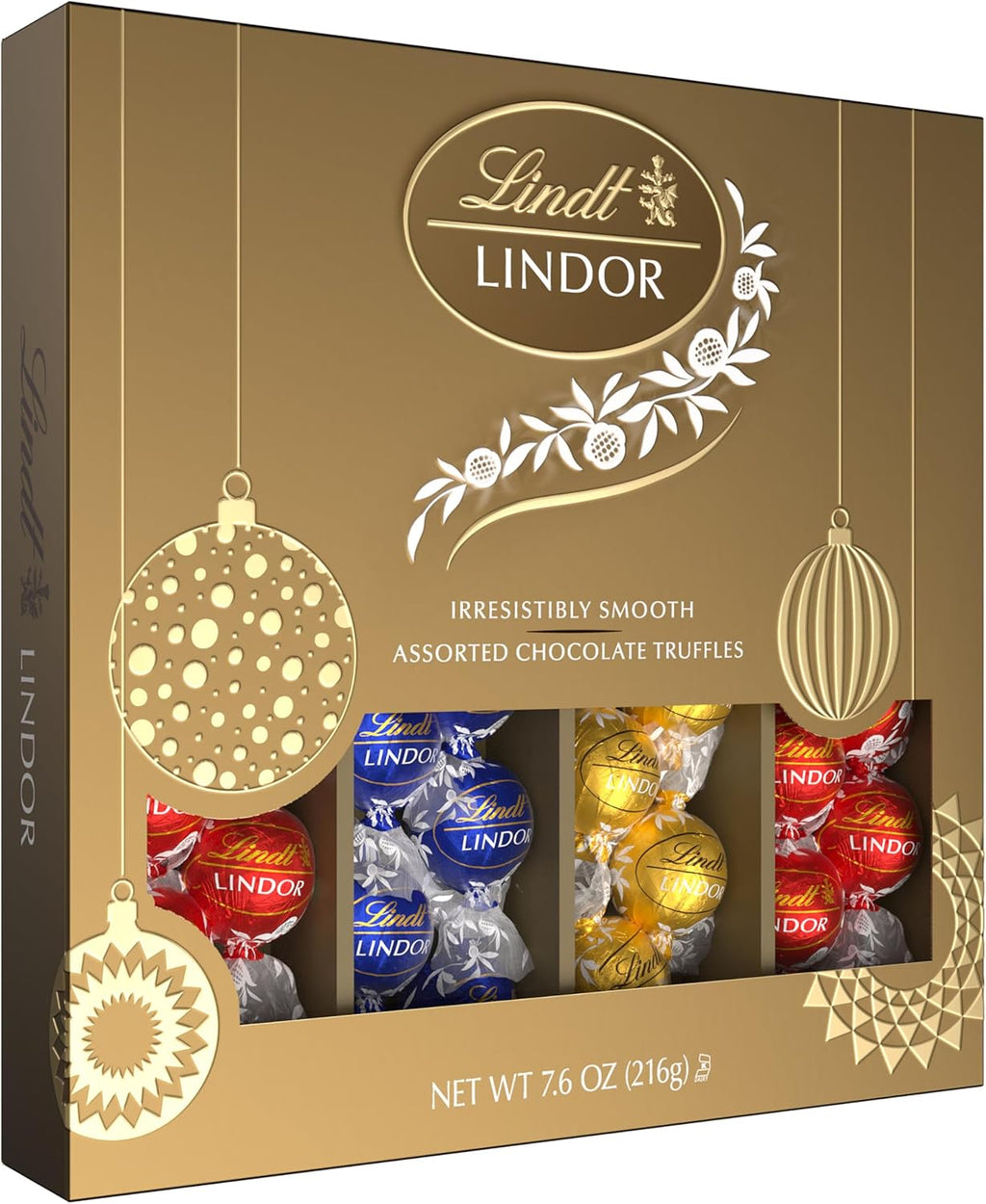 Lindt LINDOR Assorted Chocolate Candy Truffles Modern Gift Box, Assorted Chocolate Candy with Smooth, Melting Truffle Center, 7.6 oz.