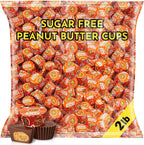 Zero Sugar Milk Chocolate Peanut Butter Cups, 2 Lb Bulk Bag, Approx 110 Individually Wrapped Sugar Free Candy Pieces, Keto Peanut Butter Cups For Coffee Pairing, Holiday Candy Bowls And Everyday Snacking
