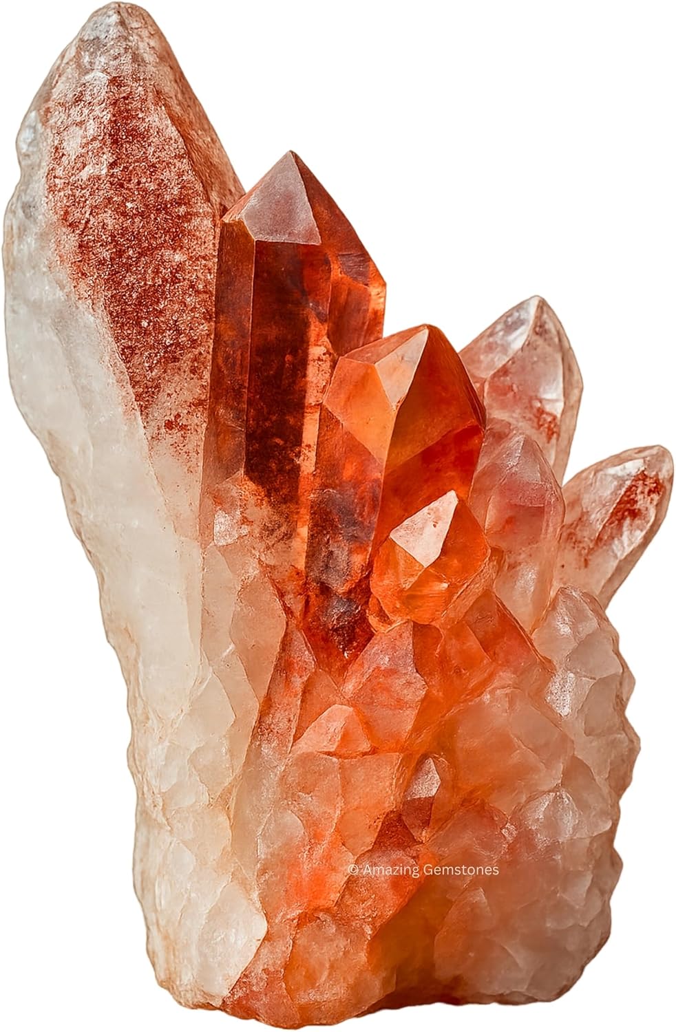 Amazing Gemstone Red Hematoid Quartz Crystals and Healing Stones Mineral Specimen - Premium Semi Precious Gem Stones for Spiritual Growth - Healing Geode Cluster Point for Meditation