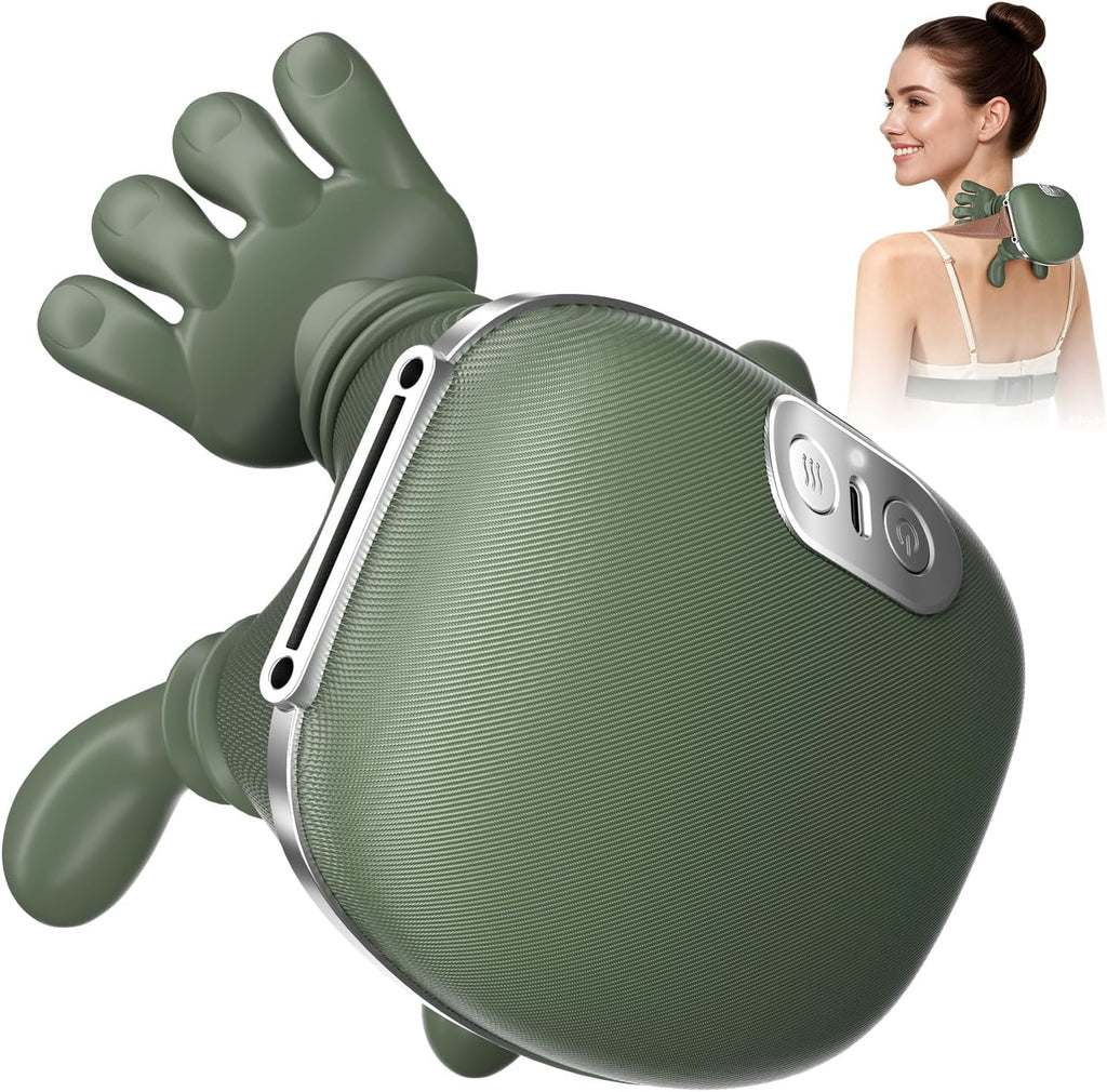 2026 Upgrade Edition 4D Neck and Shoulder Heat Massager, Wireless Portable Neck Massager, Relieves Muscle Pain, Simulates Deep Tissue Massage of Human Hand, Ideal Gift.（Emerald Green）
