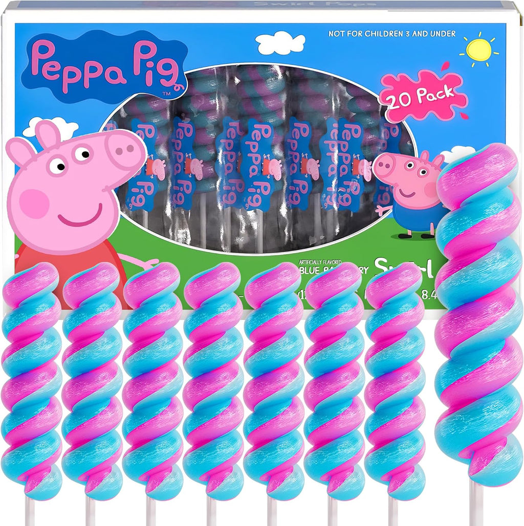 Peppa Pig Swirl Lollipops| Ideal For Peppa Pig Party Favors & Peppa Pig Birthday Party Supplies| Peppa Pig Snacks For Peppa Pig Cupcake Toppers,