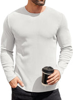 COOFANDY Mens Long Sleeve Shirts Thermal T-Shirt Slim Fit Crewneck Sweater Knitted Pullover Shirt