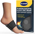 Dr. Scholl's® Plantar Fasciitis & Achy Feet Relief Arch Support Sleeve, Cushioned Arch Support, Compression Band, Foam Pad Insert, Non Slip Sole, All-Day Wear Morning to Night, Unisex 1 Pair