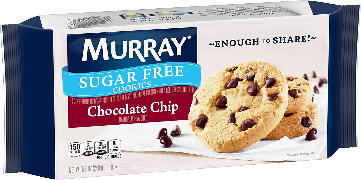 Murray Sugar Free Cookies, Chocolate Chip, 8.8 oz Tray
