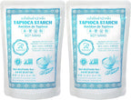Soeos Tapioca Flour Starch, 14 Ounce (Pack of 2), All Natural Tapioca Starch for Baking, Cooking & Boba Pearls, Thickens and Enhances Texture, Vegan, Gluten Free