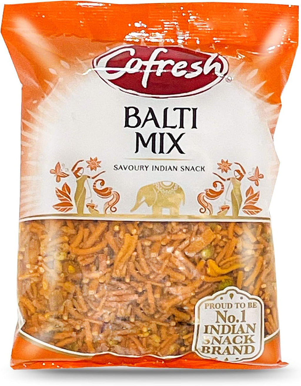 CoFresh Snacks, Indian Rice Sticks, Mix of Savoury Noodles, Peas, Peanuts & Lentils, Savoury Indian Snacks, Britain's Favorite Indian Snack Brand, Vegetarian, Taste of India, 11oz (Balti Mix)
