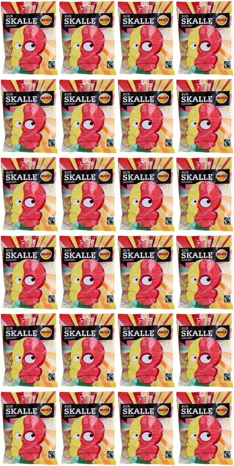 Bubs Skull Sour Liquorice 24 Packs of 90g