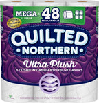 Quilted Northern Ultra Plush Toilet Paper, 12 Mega Rolls = 48 Regular Rolls, 3-Ply Bath Tissue