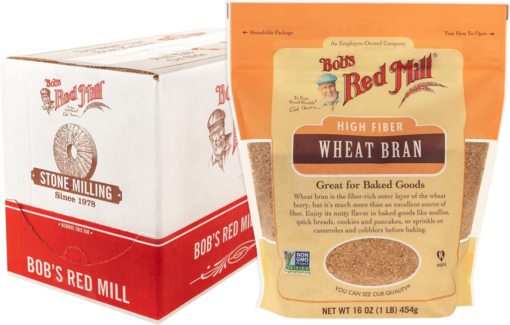 Bob's Red Mill Wheat Bran, 16oz (Pack of 4) - Non GMO, Vegan, Kosher