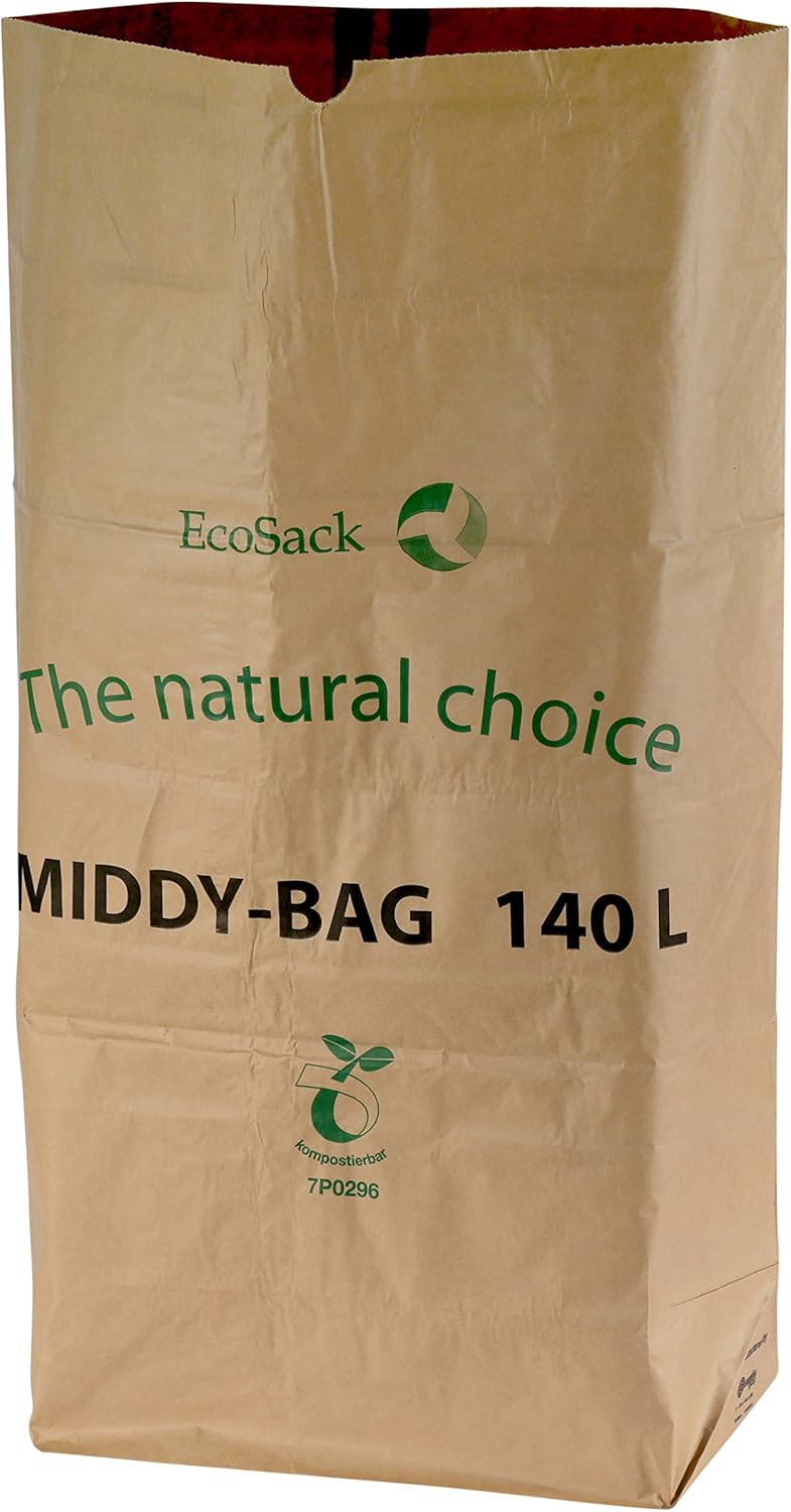 All-Green 140 Litre Paper Compostable Wheelie Bin Liners, Pack of 10, Brown